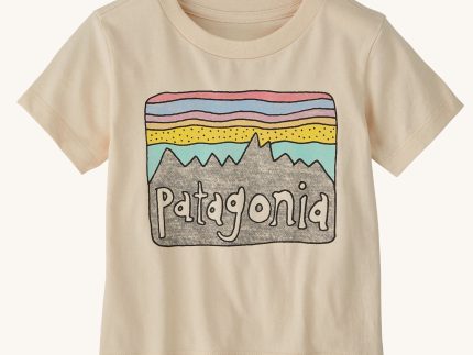 Patagonia Little Kids Regenerative T-Shirt - Fitz Roy Skies / Undyed Natural
