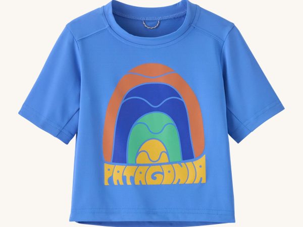 Patagonia Little Kids Capilene® T-shirt - Rainbow Wave / Abundant Blue