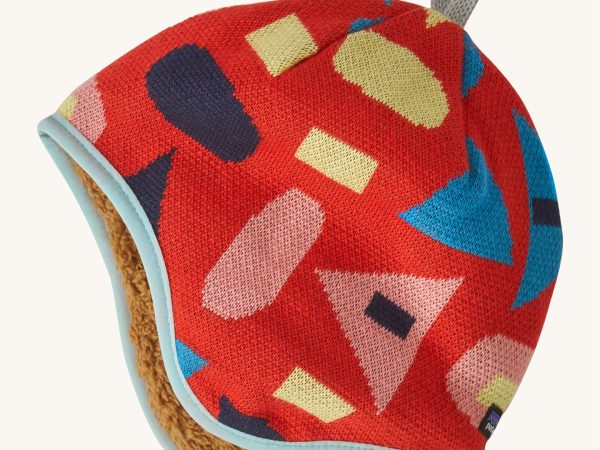 Patagonia Little Kids Reversible Beanie - Forest Being / Sizzle Red
