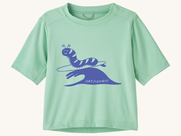 Patagonia Little Kids Capilene® T-shirt - Caterpillar Chiller / Rinsed Green