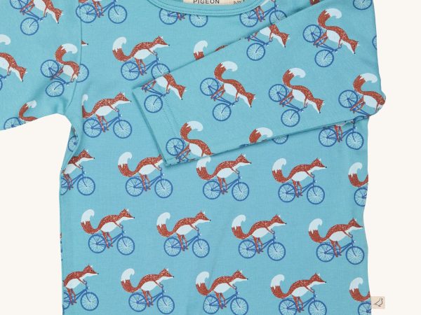 Pigeon Organics Top - Turquoise Cycling Fox