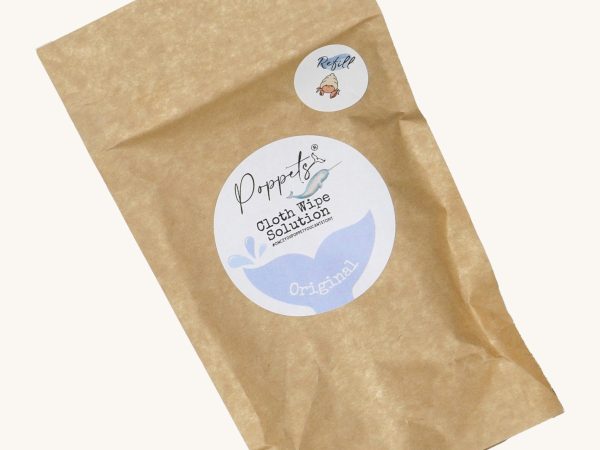 Poppets Reusable Baby Wipes Solution Refill Pouch - 20 Pack