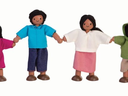 Plan Toys Dolls House Family - Light Brown Skin, Black Hair