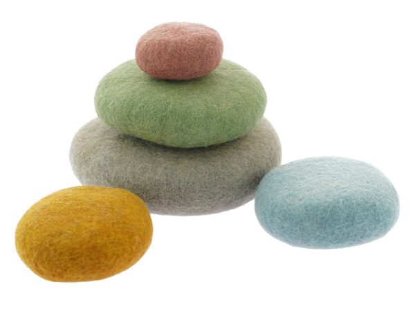 Papoose Toys Felt Stacking Pebbles  - Earth Set