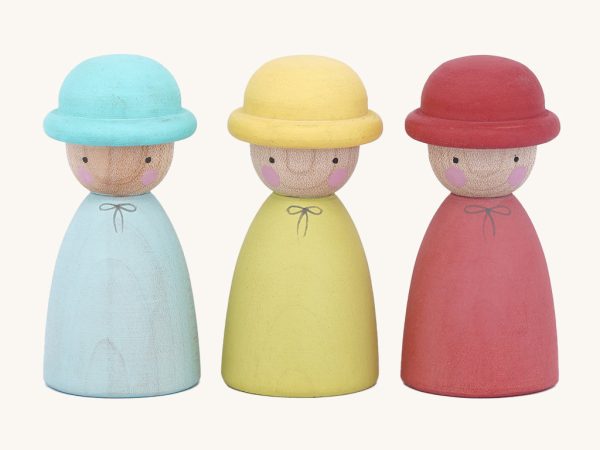 Peepul Three Hatters Peg Dolls