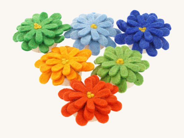Papoose Toys Individual Felt Aster Flowers