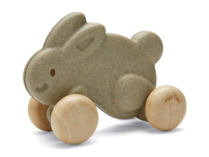 Plan Toys Push Along Bunny - Grey
