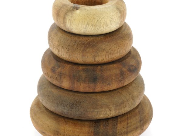 Papoose Toys Stacking Doughnuts - Natural