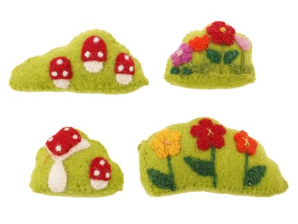 Papoose Toys Toadstool and Flower Bushes Set