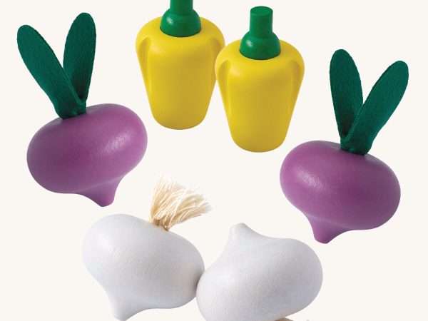 PlanToys Vegetable Set - Radish, Garlic & Yellow Peppers