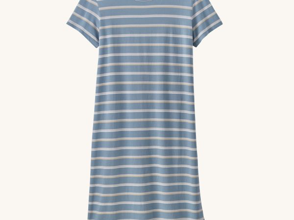 Patagonia Women's Regenerative T-Shirt Dress - Sunset Stripe/Light Plume Grey