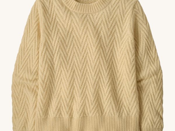 Patagonia Women's Recycled Wool-Blend Crewneck Sweater - Chevron Cable / Dark Natural