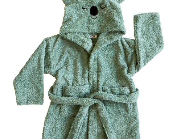 Roommate Kids Grey Organic Bath Robe - Koala