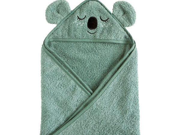 Roommate Kids Grey Organic Hooded Towel - Koala