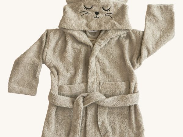 Roommate Kids Grey Organic Bath Robe - Mouse