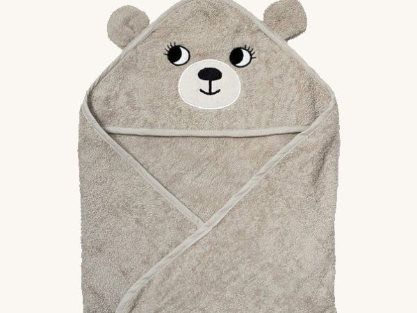 Roommate Kids Grey Organic Hooded Towel - Bear