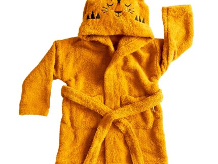Roommate Kids Yellow Organic Bath Robe - Tiger