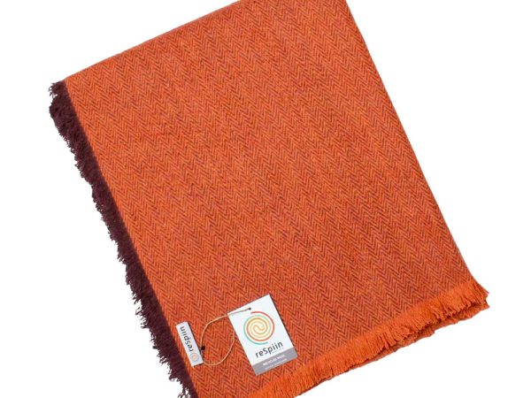 ReSpiin Recycled Wool Throw - Rust Orange