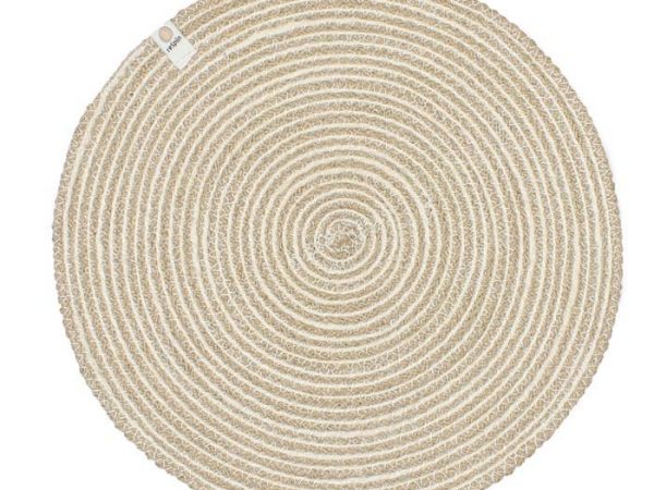 ReSpiin Spiral Jute Natural / White Tablemat