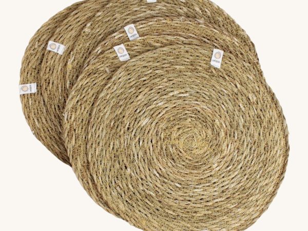 Respiin Seagrass Tablemats & Holder Set – Natural