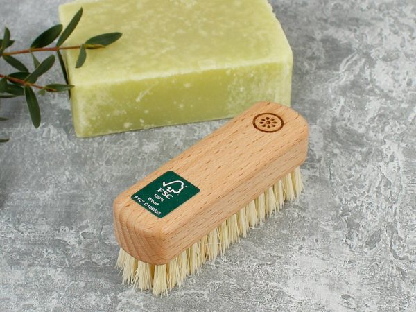 A Slice Of Green Wooden Nail Brush - Plant-Based Bristles