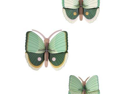 Studio Roof Fern Striped Butterflies Cardboard Model - 3 Pack
