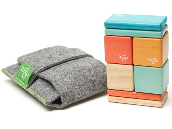 Tegu Magnetic Blocks Pocket Pouch - Sunset 8 Piece