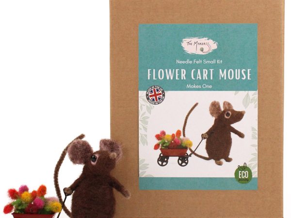 The Makerss - Small Flower Cart Mouse Needle Felt Kit