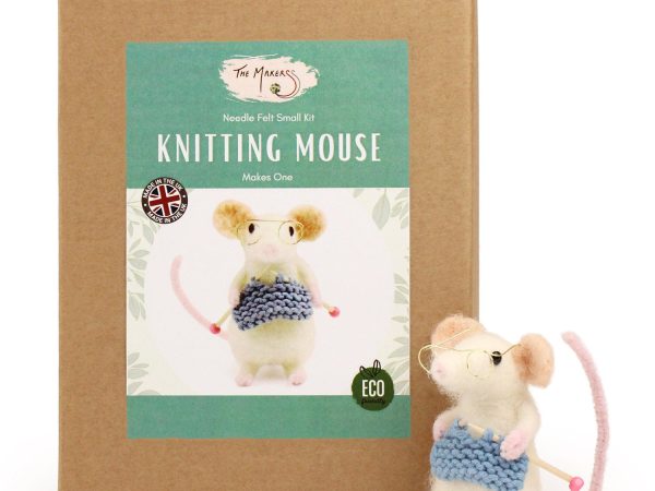 The Makerss - Small Knitting Mouse Needle Felt Kit