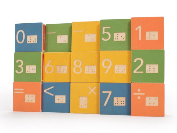 Uncle Goose Wooden Braille Maths Toy Blocks