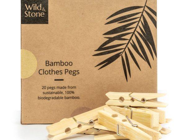 Wild & Stone 20 Biodegradable Bamboo Laundry Pegs