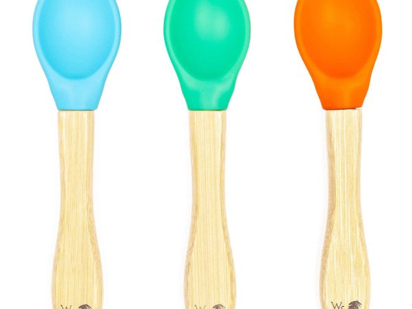 Wild & Stone Bamboo Weaning Spoons Set of 3 - Blue, Green & Orange