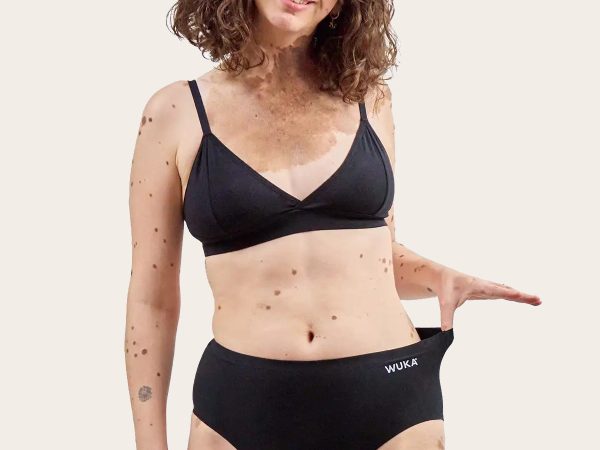 WUKA Stretch Cotton Midi Brief Period Pants Black - Heavy Flow