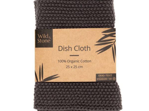Wild & Stone Organic Cotton Dish Cloth - Slate Grey