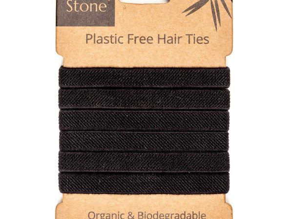 Wild & Stone Plastic Free Hair Ties - Black 6 Pack
