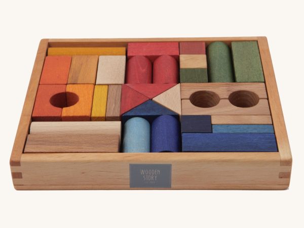 Wooden Story Rainbow Blocks - 30 Tray