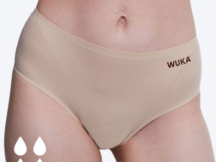 WUKA Stretch Seamless Midi Brief Period Pants Light Nude - Heavy Flow